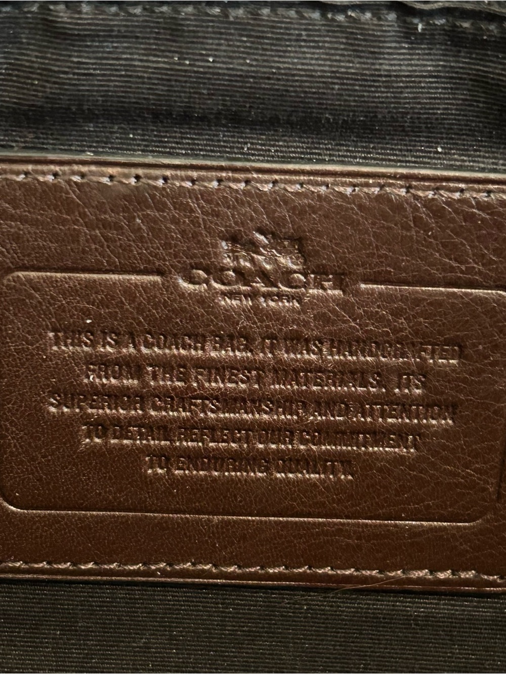 Coach Slim Brief Men's Embossed Leather Laptop Bag - Dark Brown F71798 - Picture 7 of 16